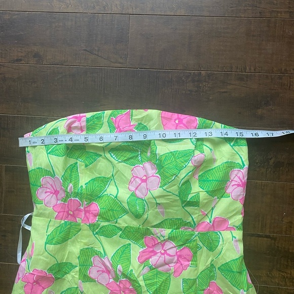 Vintage Lily Pulitzer Sabrina Pink and Pistachio green strapless dress - Picture 5 of 10